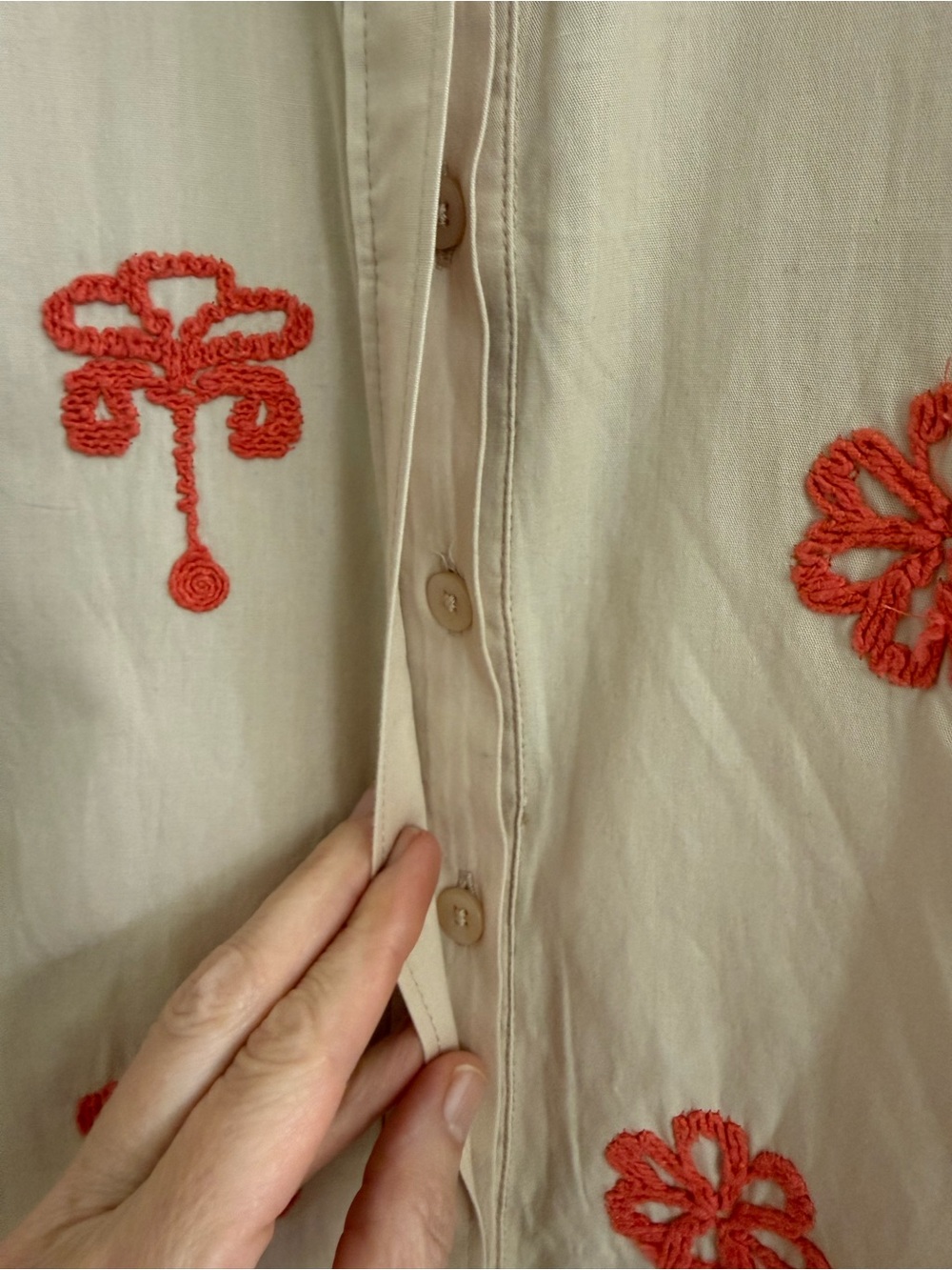 Anthropologie Maeve heavily embroidered shirtdress pockets lined - Picture 9 of 13